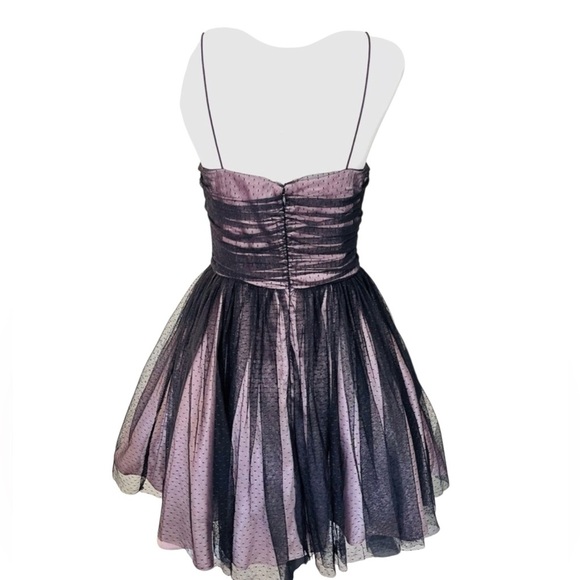 Jill Stuart Black and Purple Tulle Fit and Flare Cocktail Mini Dress size 4 - Picture 8 of 8